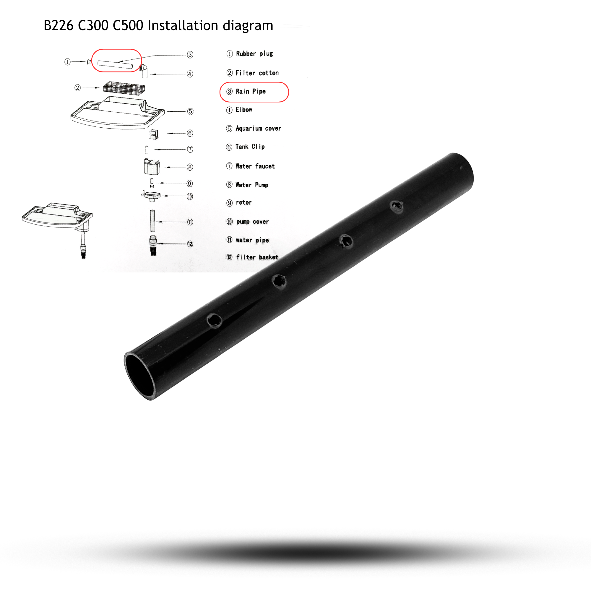 Aquatees Luxury Fish Tank Aquarium Spare Parts - Pipes & Screws