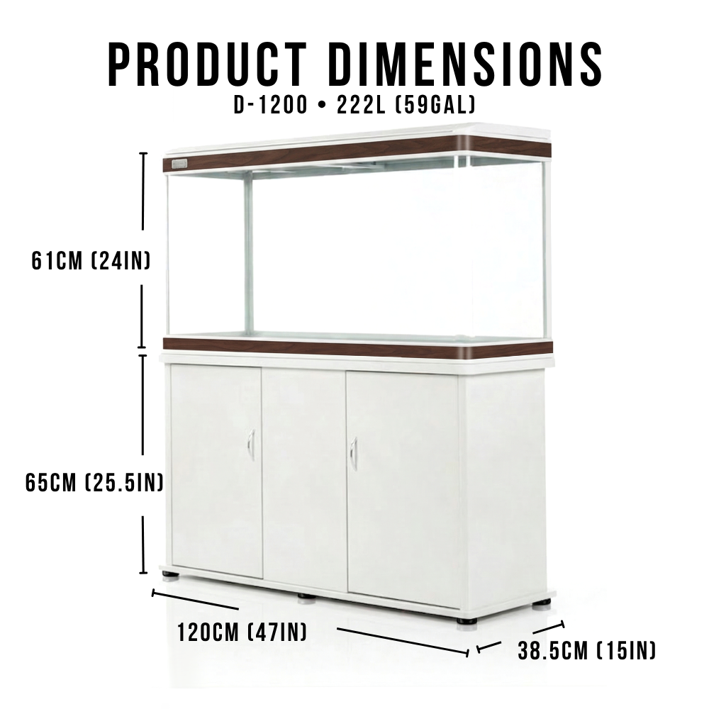 Aquatees D1200 | 120cm Luxury Aquarium & Integrated Storage Cabinet