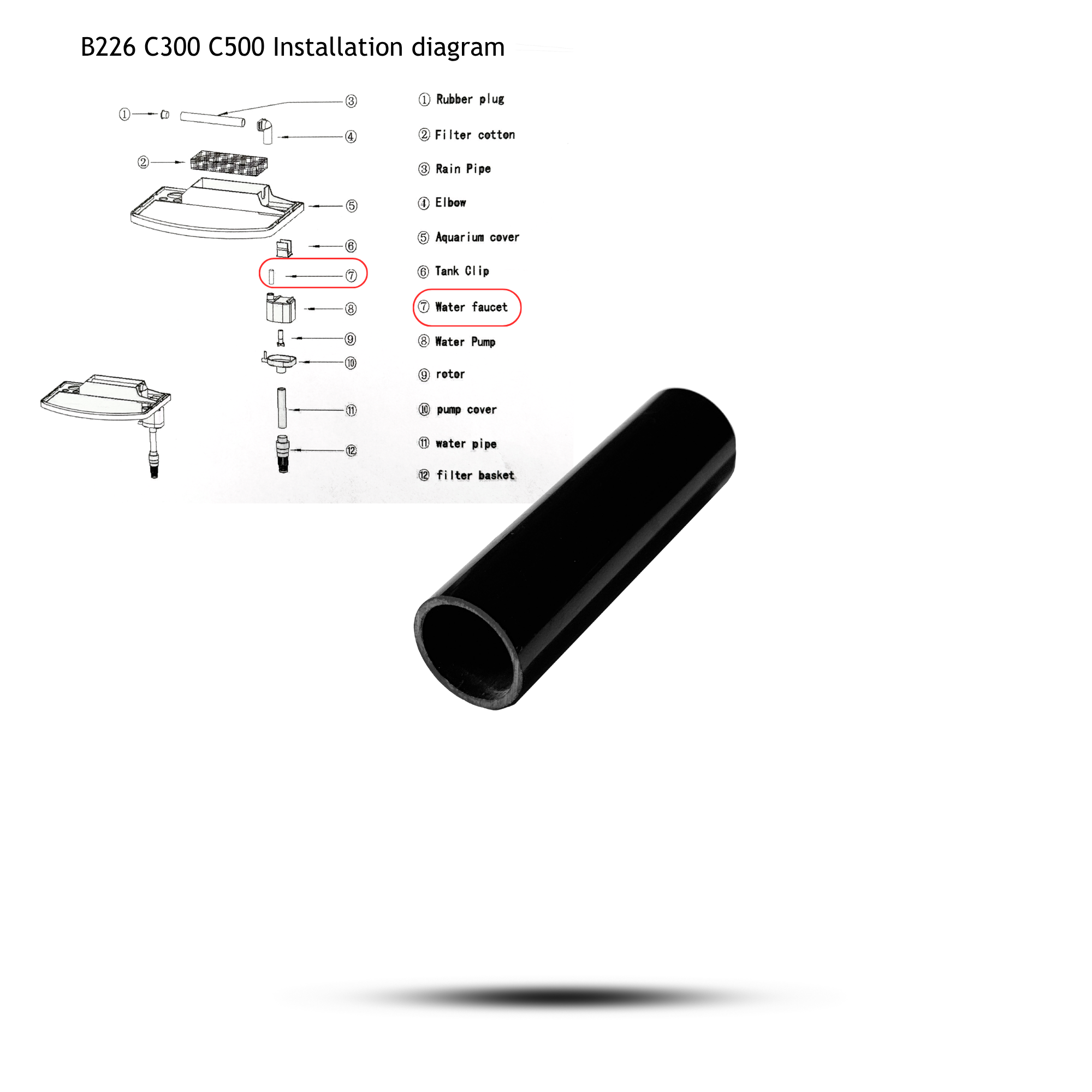 Aquatees Luxury Fish Tank Aquarium Spare Parts - Pipes & Screws