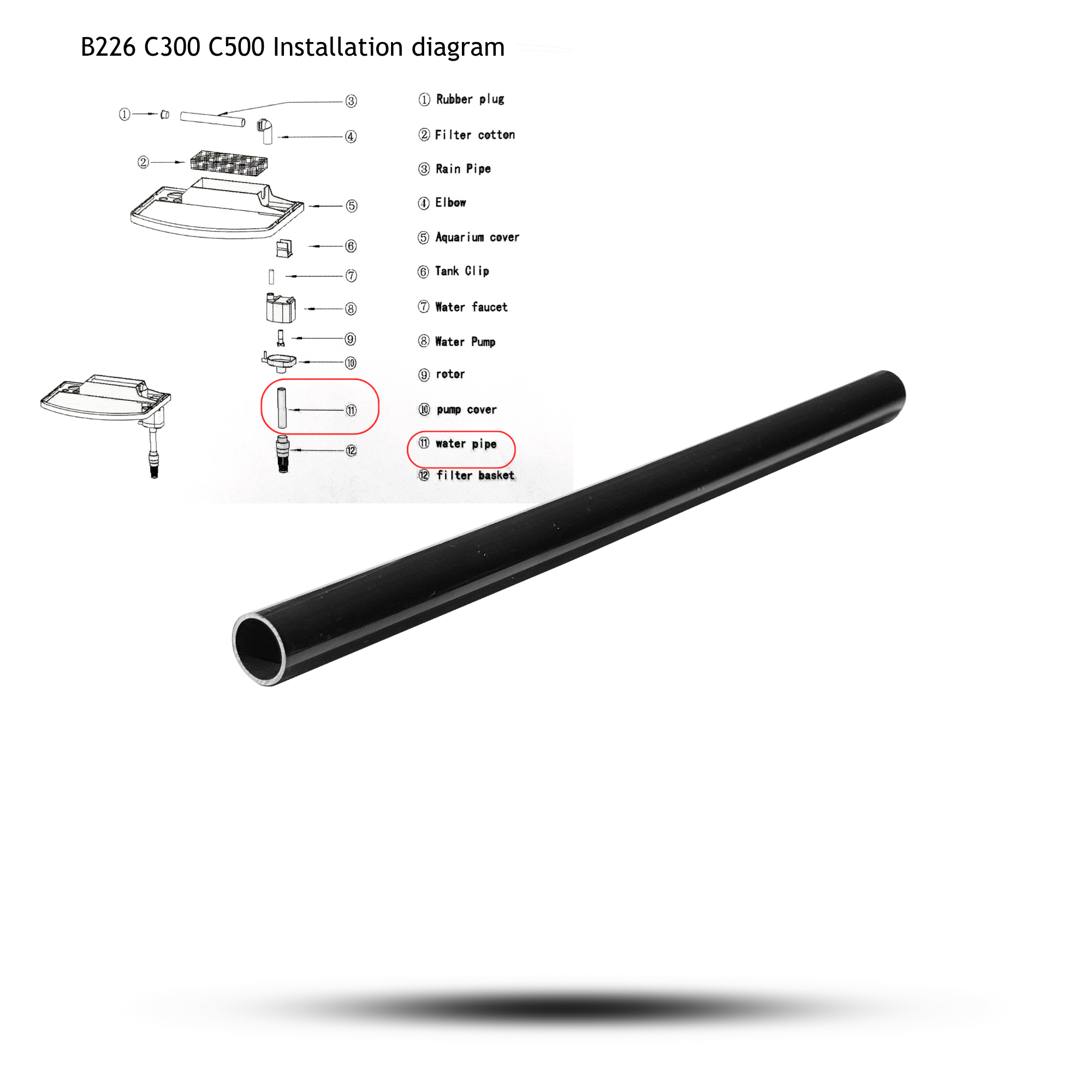 Aquatees Luxury Fish Tank Aquarium Spare Parts - Pipes & Screws