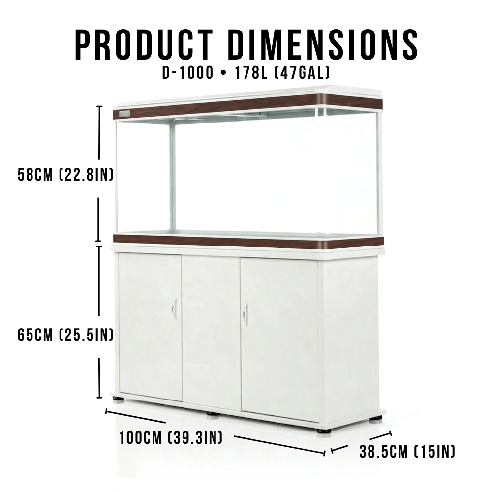 Aquatees D1000 | 100cm Luxury Aquarium & Integrated Storage Cabinet