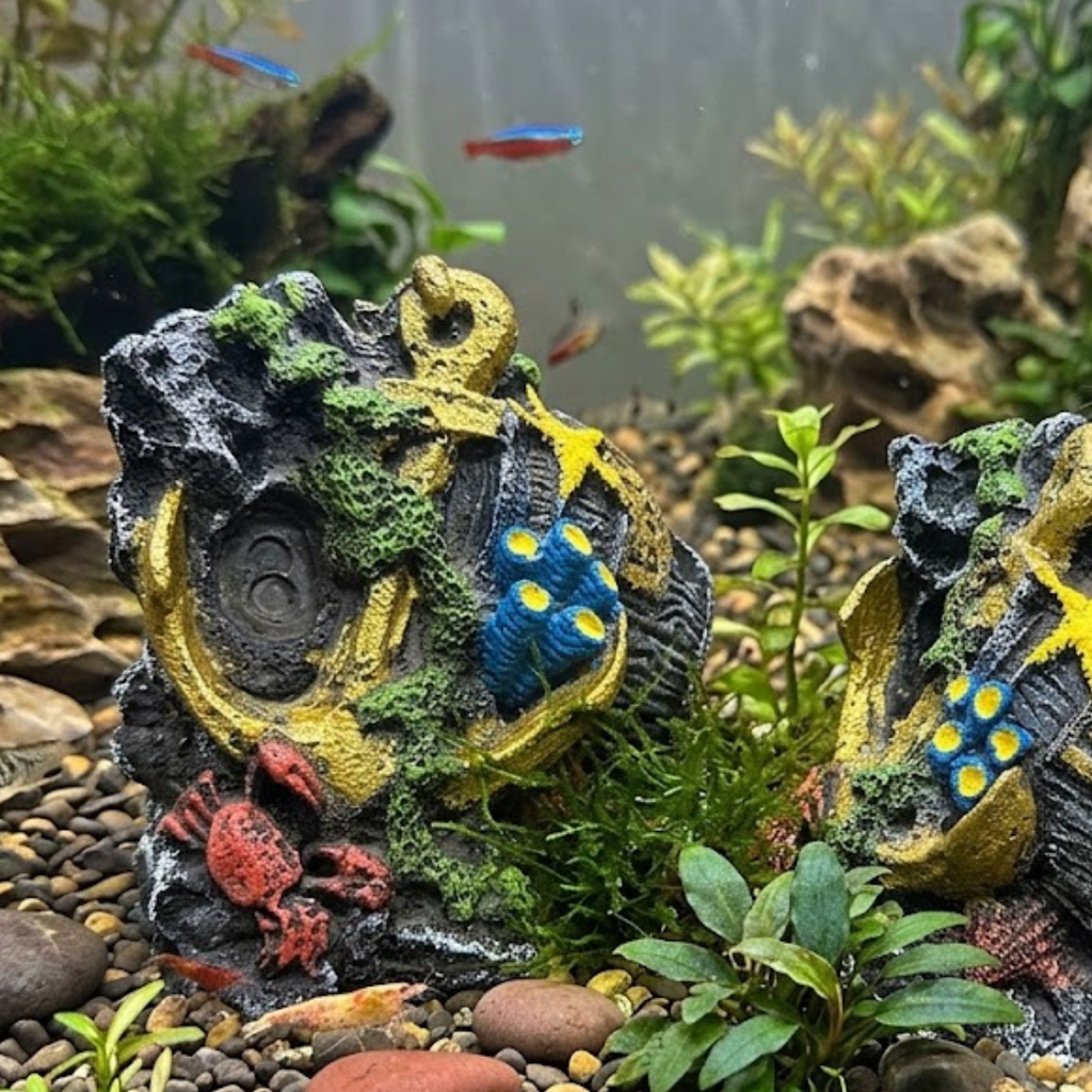 Aquatees Shipwreck Anchor Resin Aquarium Ornament