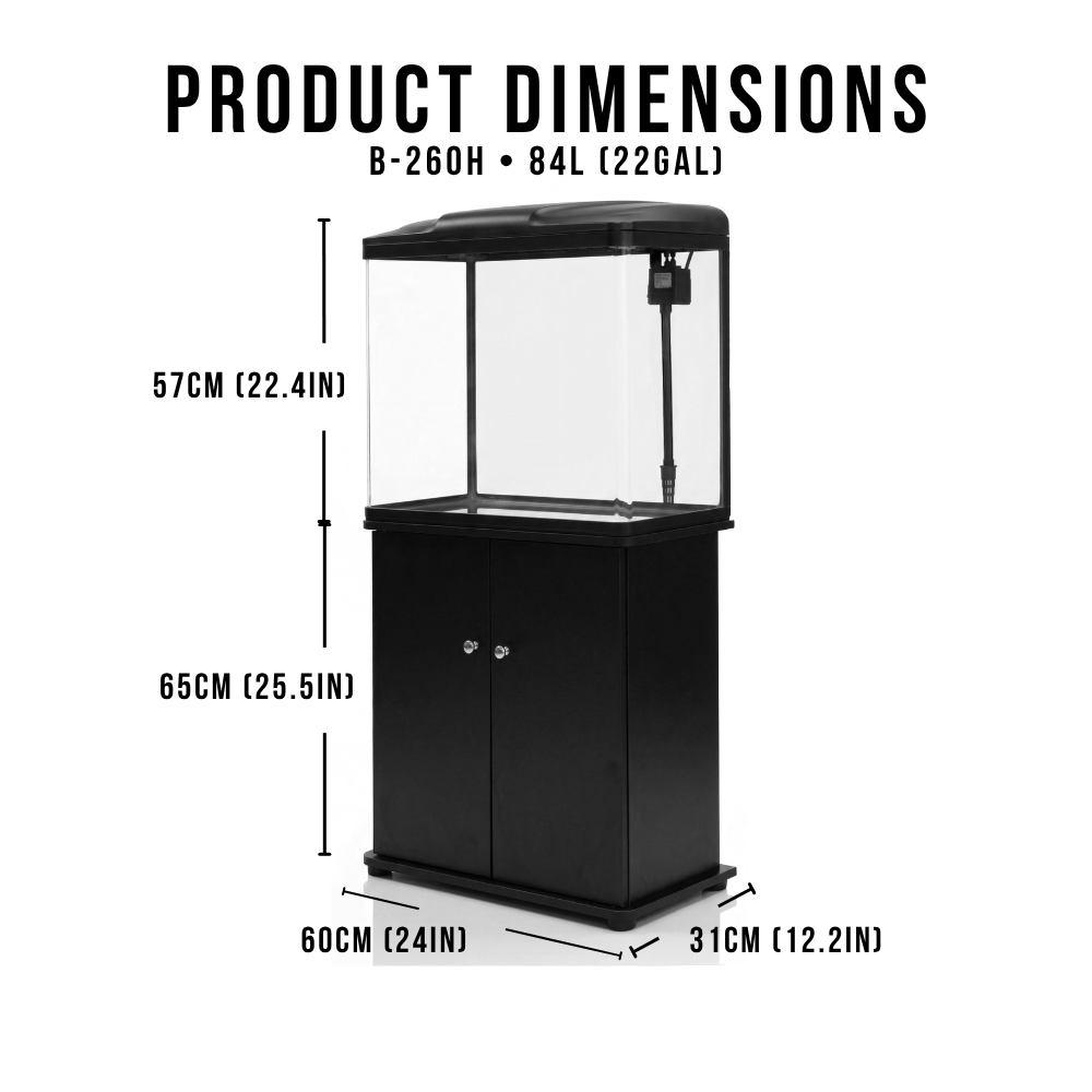 Aquatees B260H | 84L Luxury Aquarium & Integrated Storage Cabinet