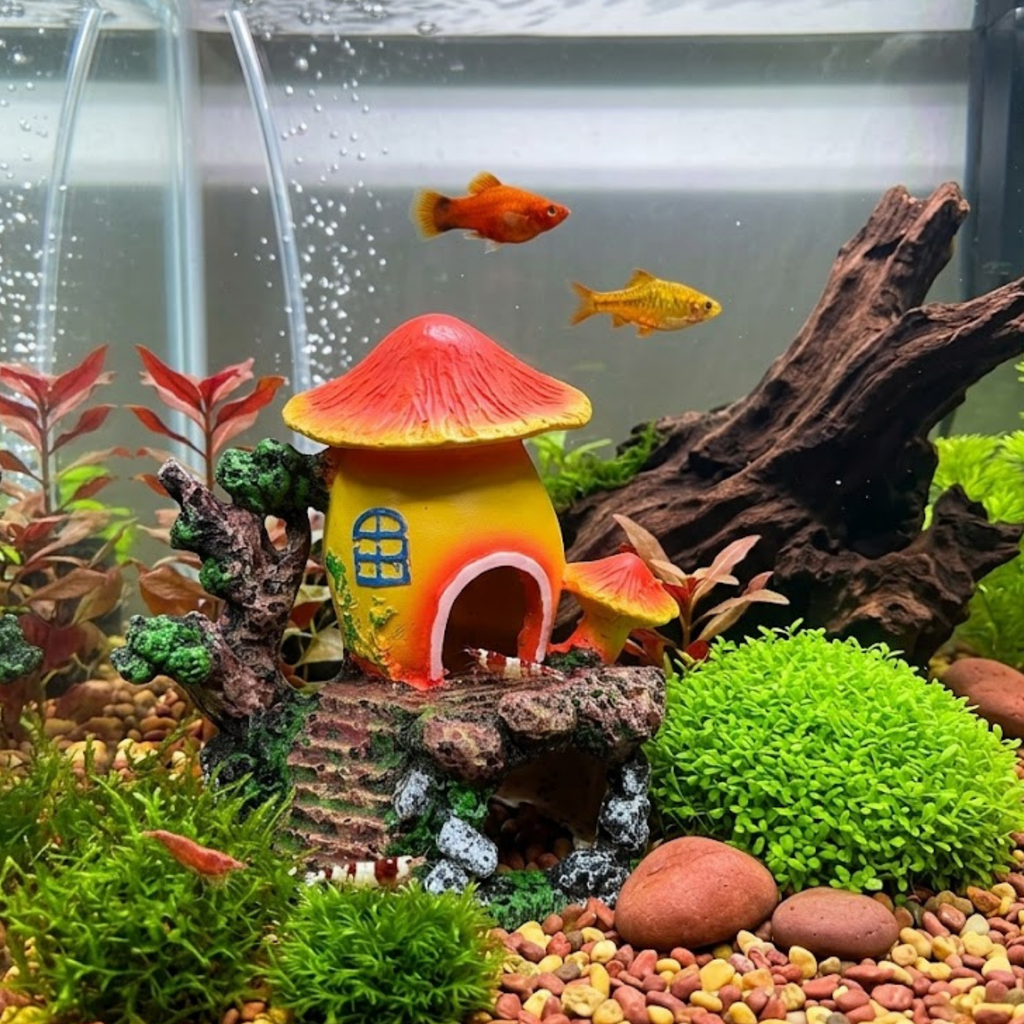 Aquatees Mushroom Resin Aquarium Ornament