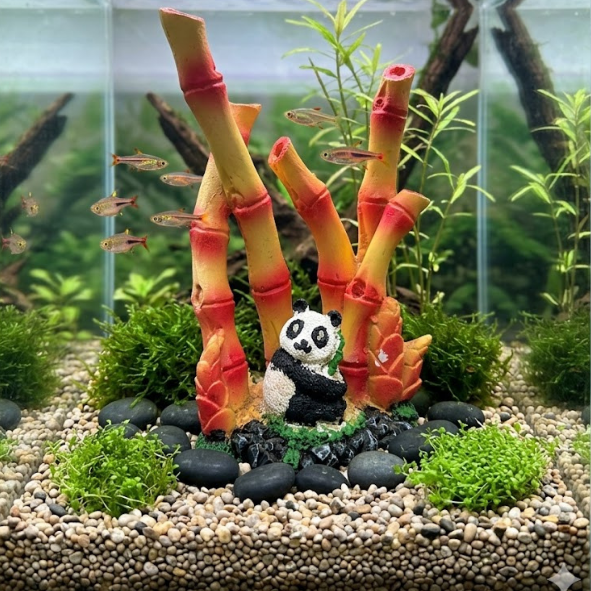 Aquatees Baby Panda Resin Aquarium Ornament