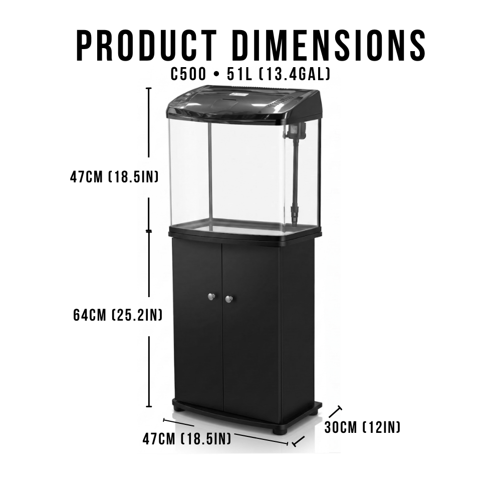 Aquatees C500 | 51L Luxury Aquarium (Tank Only | No Cabinet Included)