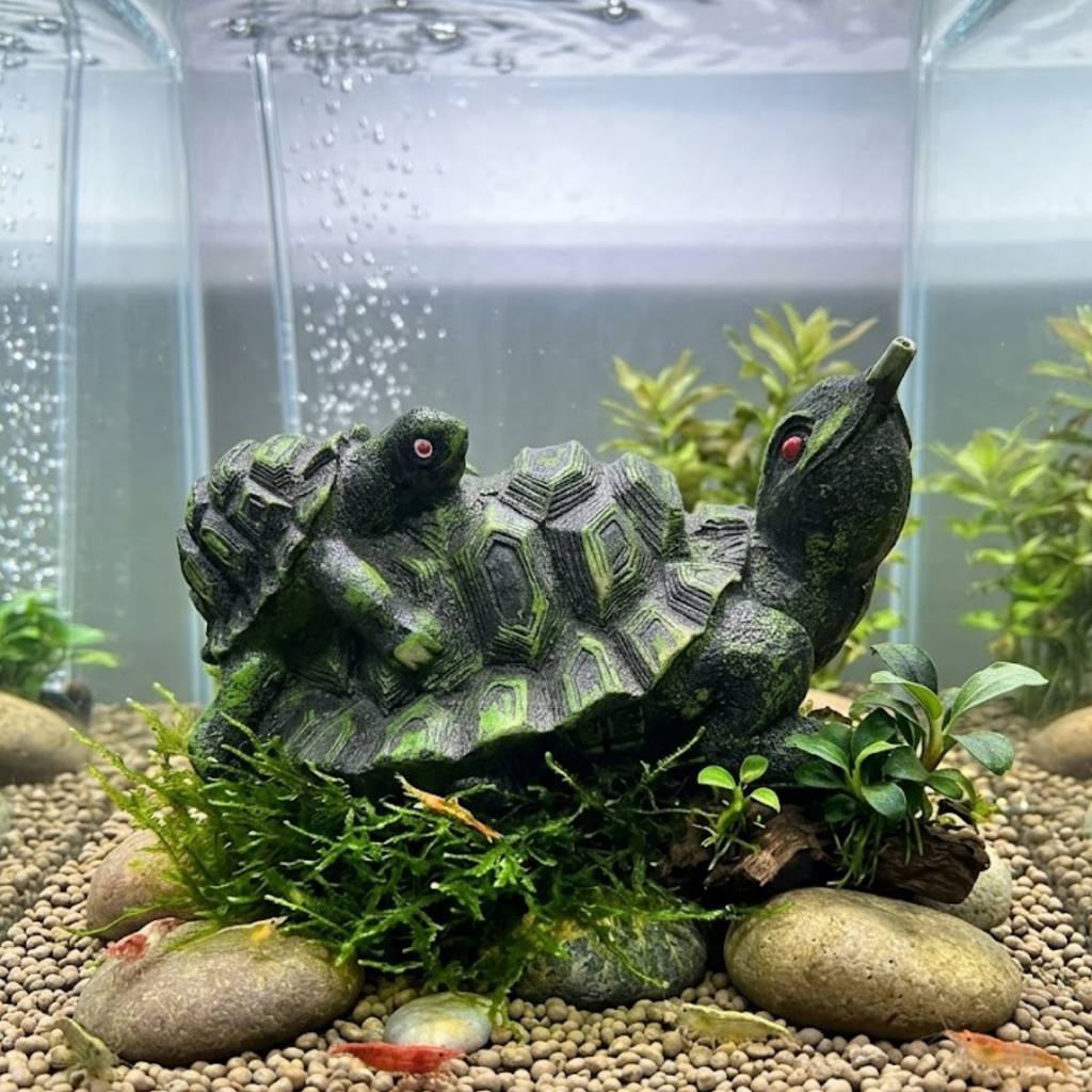 Aquatees Turtle Family Resin Aquarium Ornament