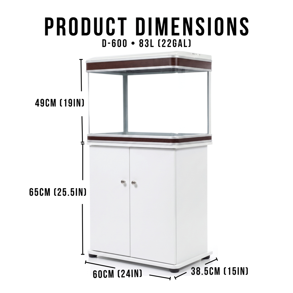 Aquatees D600 | 83L Luxury Aquarium & Integrated Storage Cabinet