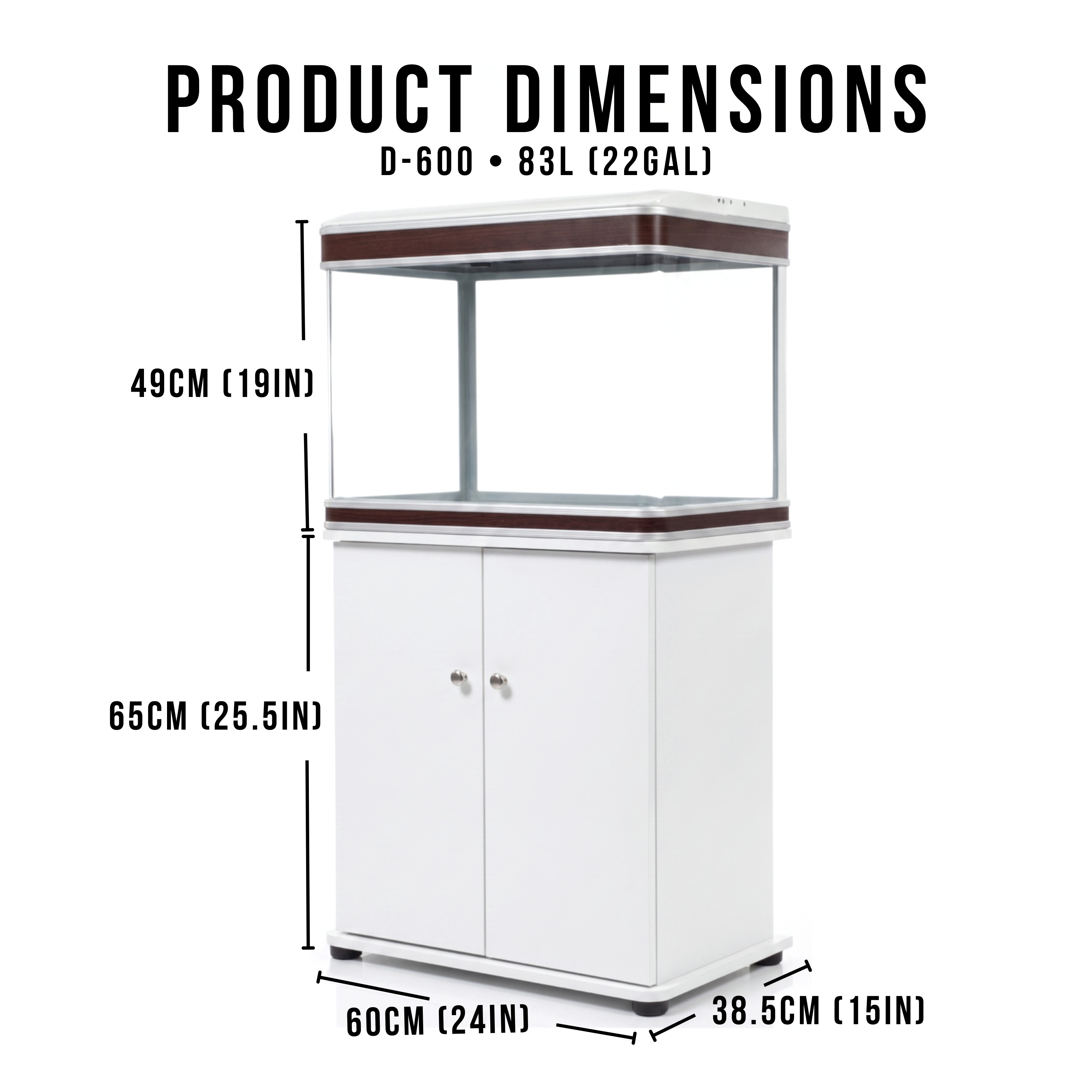 Aquatees D600 | 83L Luxury Aquarium & Integrated Storage Cabinet