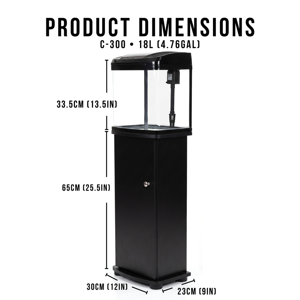 Aquatees C300 | 18L Luxury Aquarium & Integrated Storage Cabinet