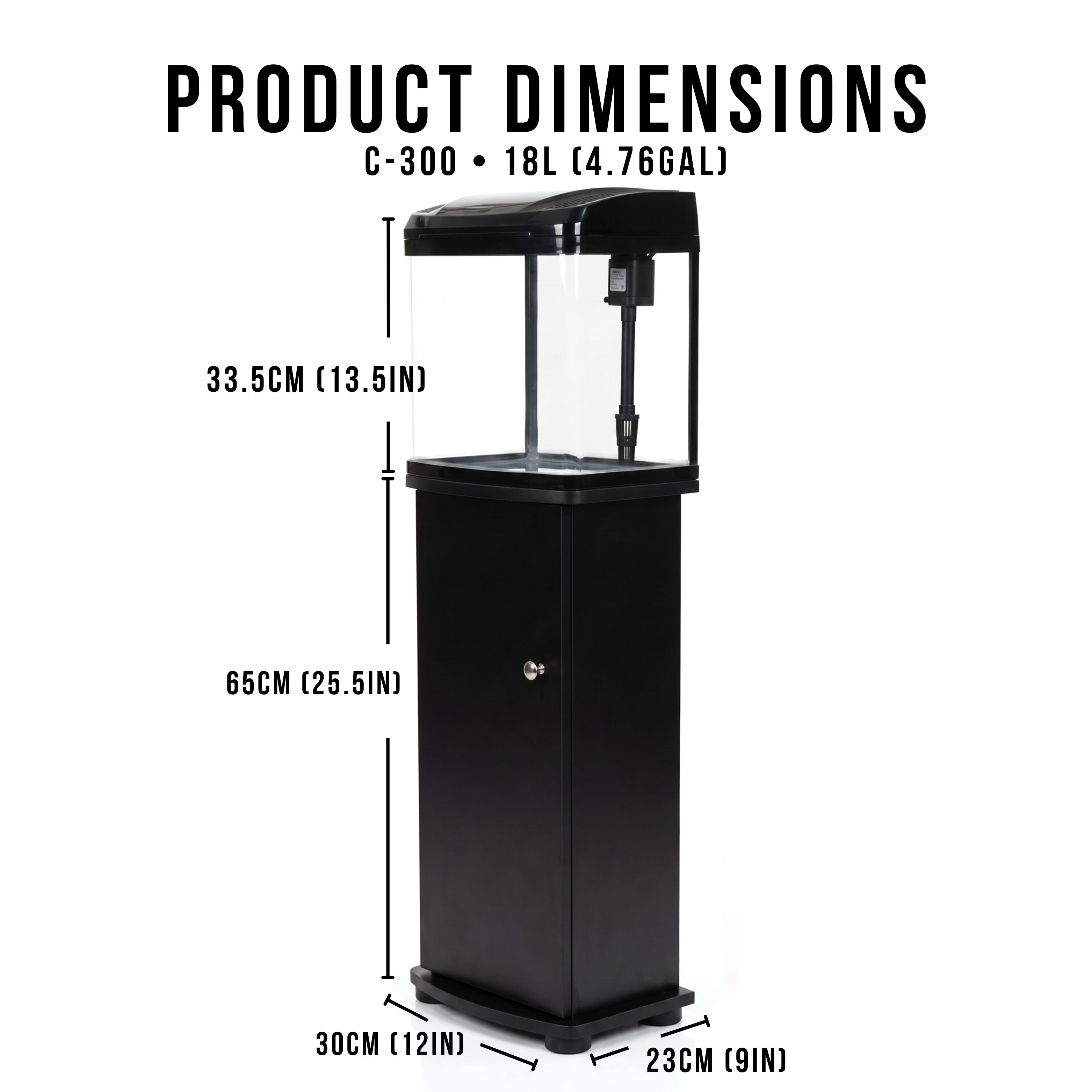 Aquatees C300 | 18L Luxury Aquarium & Integrated Storage Cabinet