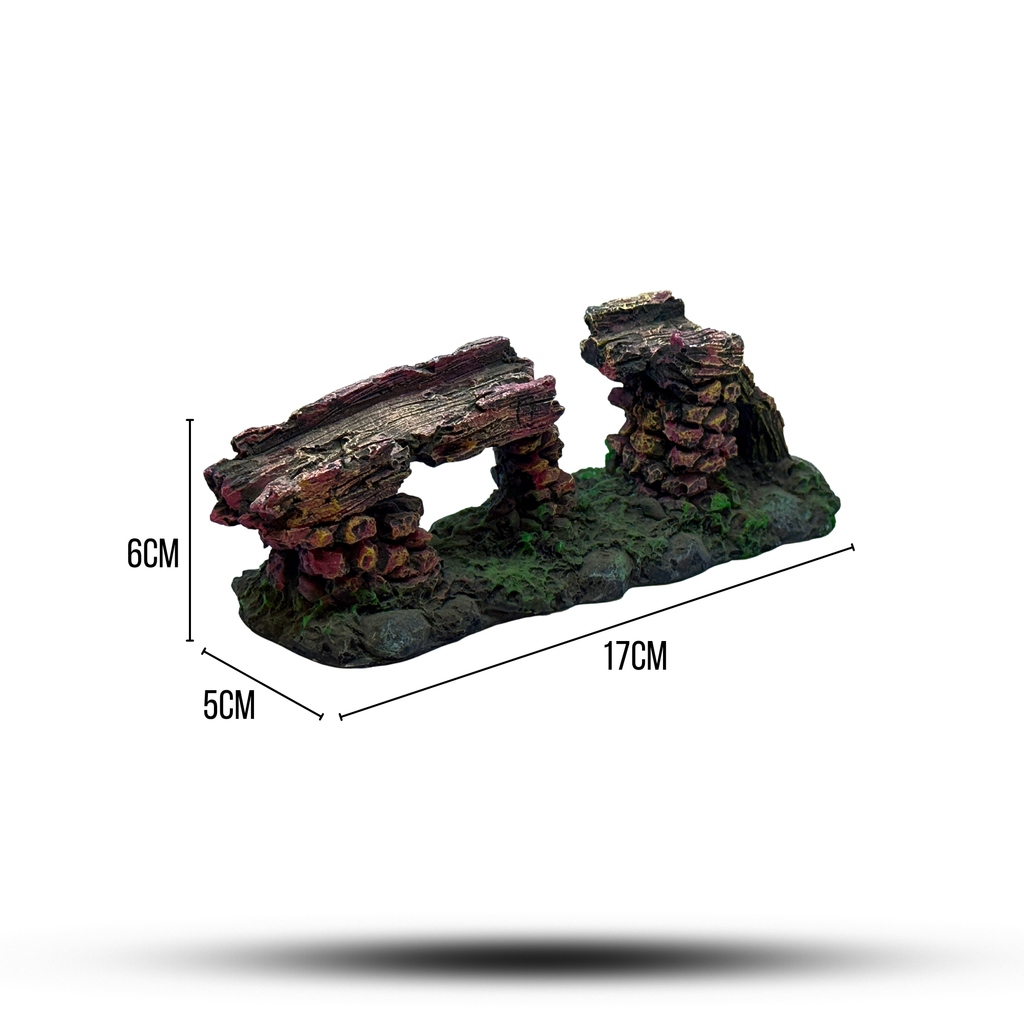 Aquatees Broken Bridge Resin Aquarium Ornament