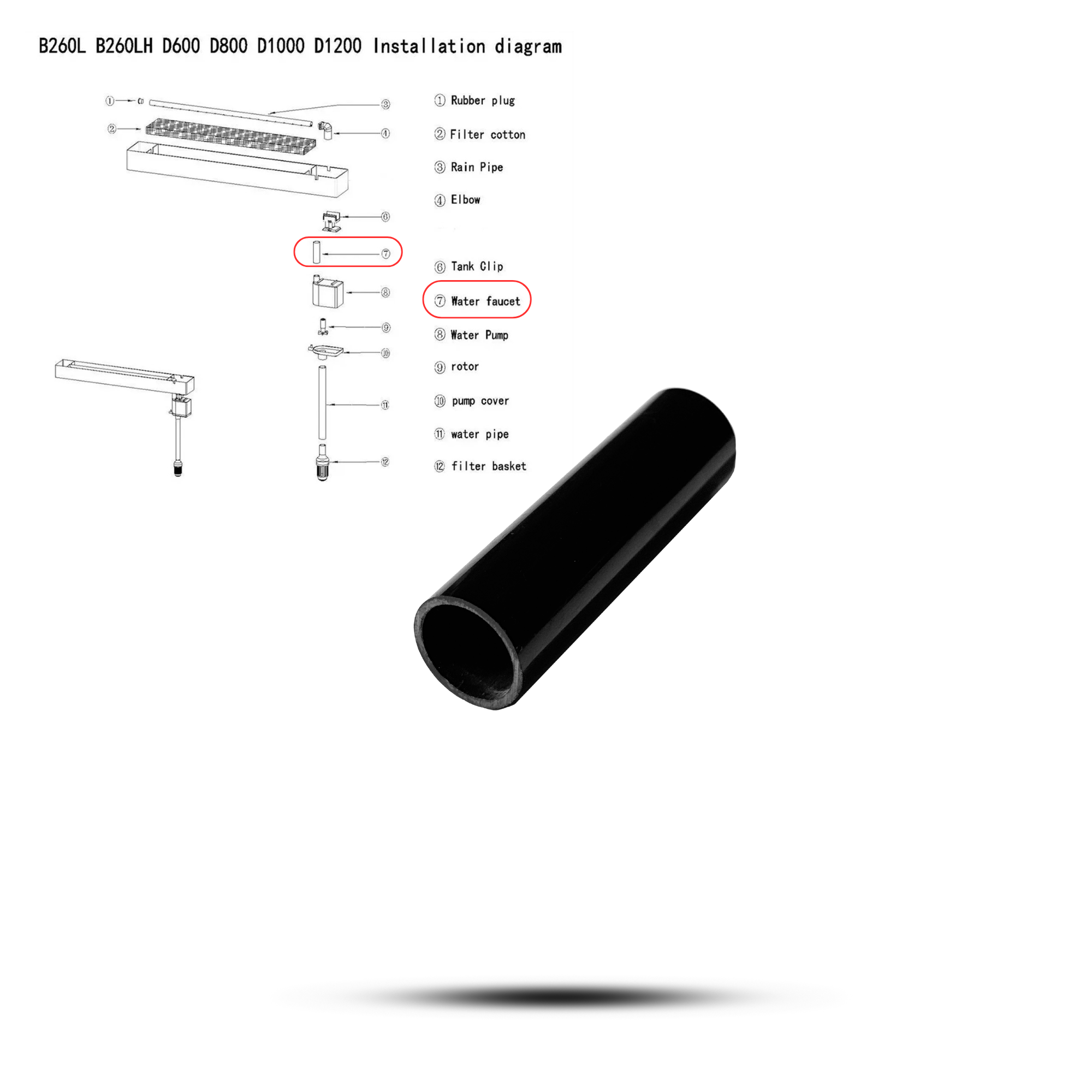 Aquatees Luxury Fish Tank Aquarium Spare Parts - Pipes & Screws