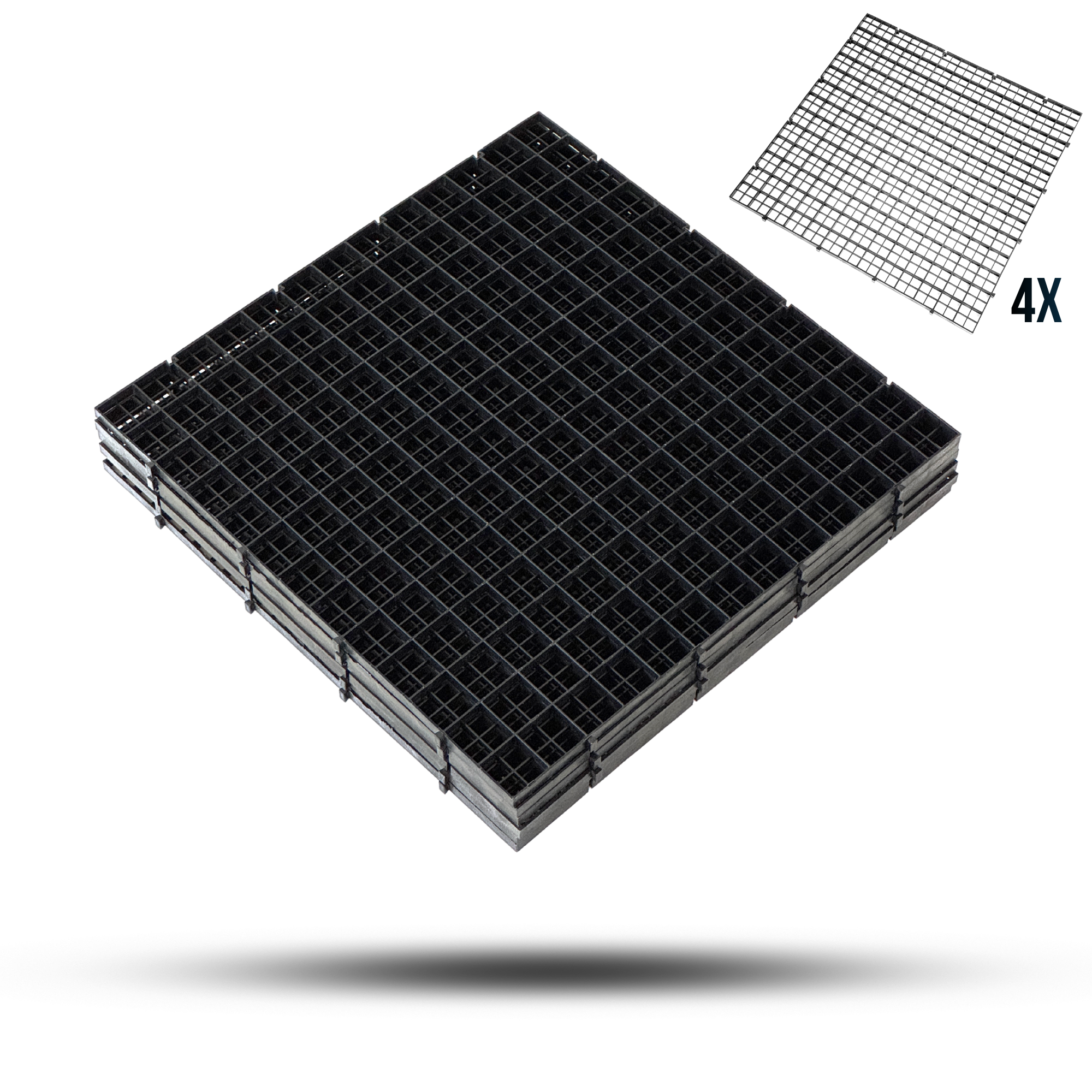 Aquatees Aquarium Egg Crate Fish Tank Grid Dividers (4 Pack)