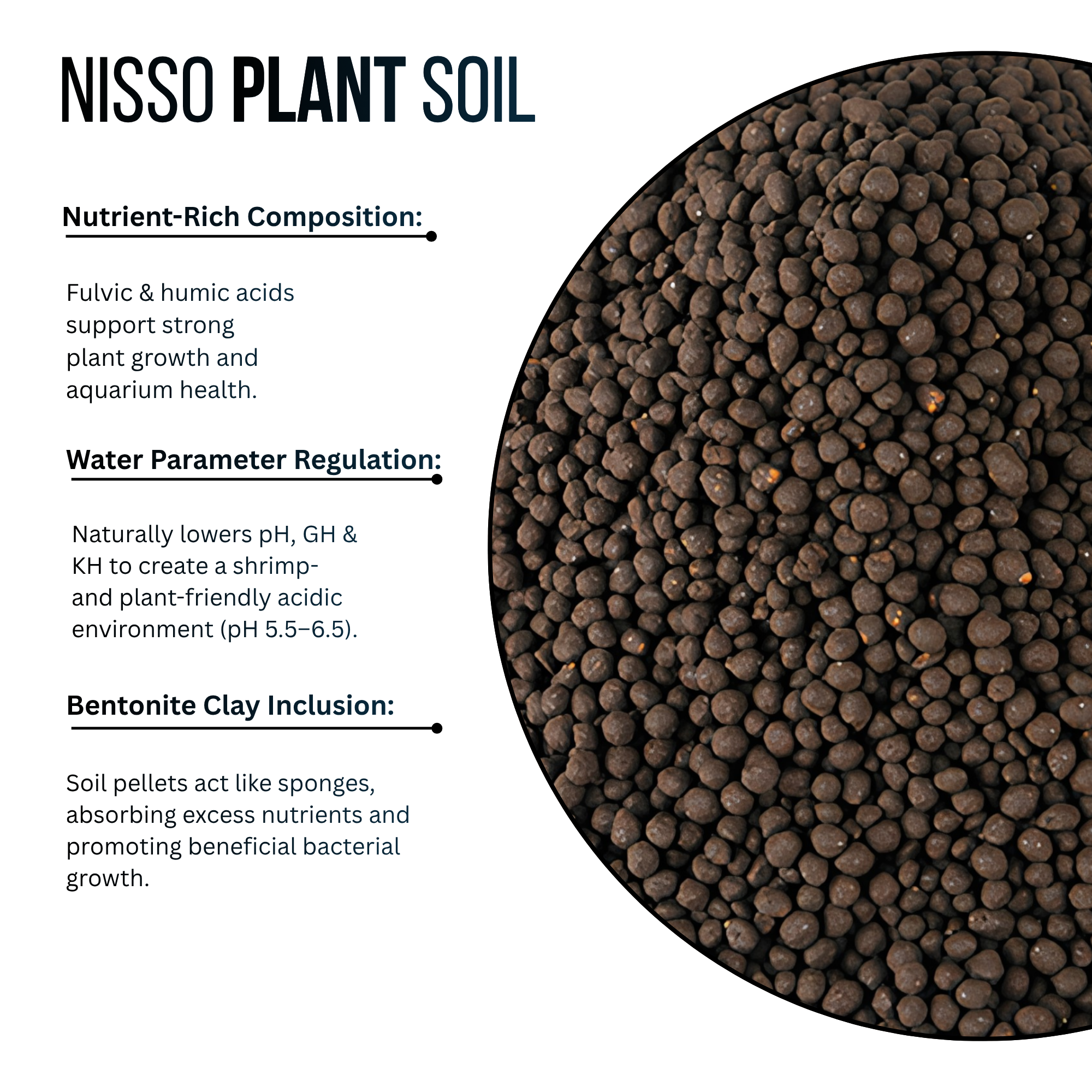 Nisso Custom Aquarium Soil for Plants | Black